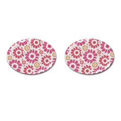 Feminine Flowers Pattern Cufflinks (oval)