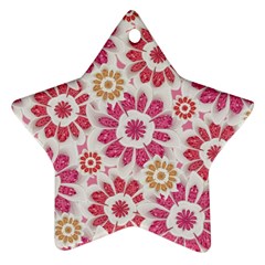 Feminine Flowers Pattern Star Ornament (two Sides)