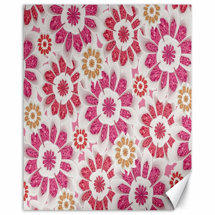 Feminine Flowers Pattern Canvas 16  x 20  (Unframed)