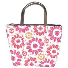 Feminine Flowers Pattern Bucket Handbag