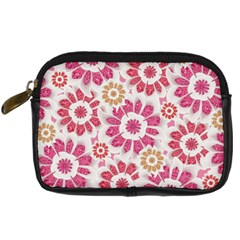 Feminine Flowers Pattern Digital Camera Leather Case