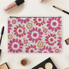 Feminine Flowers Pattern Cosmetic Bag (large)