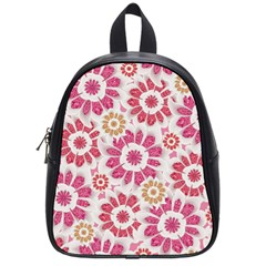 Feminine Flowers Pattern School Bag (small)