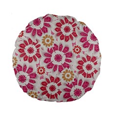 Feminine Flowers Pattern 15  Premium Round Cushion  by dflcprints