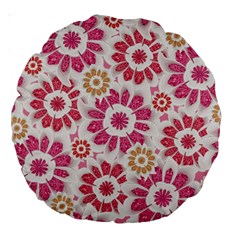 Feminine Flowers Pattern 18  Premium Round Cushion  by dflcprints