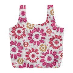 Feminine Flowers Pattern Reusable Bag (l) by dflcprints