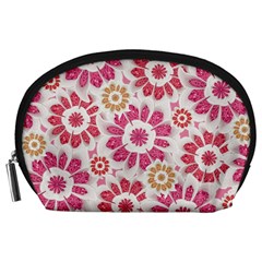 Feminine Flowers Pattern Accessory Pouch (large)