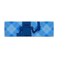 Blue Knight On Plaid Bumper Sticker by StuffOrSomething