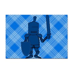 Blue Knight On Plaid A4 Sticker 100 Pack by StuffOrSomething