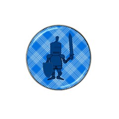 Blue Knight On Plaid Golf Ball Marker 4 Pack (for Hat Clip)