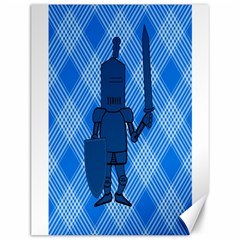 Blue Knight On Plaid Canvas 12  X 16  (unframed) by StuffOrSomething