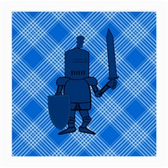 Blue Knight On Plaid Glasses Cloth (medium, Two Sided) by StuffOrSomething