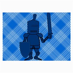 Blue Knight On Plaid Glasses Cloth (large, Two Sided) by StuffOrSomething