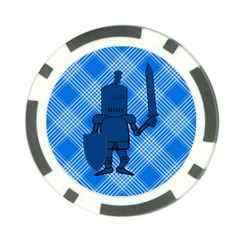 Blue Knight On Plaid Poker Chip by StuffOrSomething