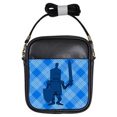 Blue Knight On Plaid Girl s Sling Bag by StuffOrSomething