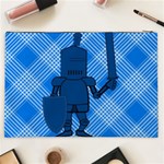 Blue Knight On Plaid Cosmetic Bag (XXL) Back