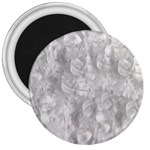 Abstract In Silver 3  Button Magnet Front