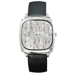 Abstract In Silver Square Leather Watch by StuffOrSomething