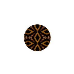 Tribal Diamonds Pattern Brown Colors Abstract Design 1  Mini Button by dflcprints