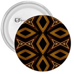 Tribal Diamonds Pattern Brown Colors Abstract Design 3  Button Front