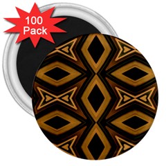 Tribal Diamonds Pattern Brown Colors Abstract Design 3  Button Magnet (100 Pack) by dflcprints