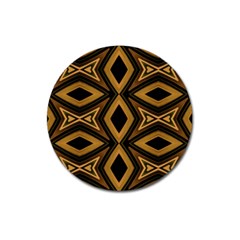 Tribal Diamonds Pattern Brown Colors Abstract Design Magnet 3  (round) by dflcprints