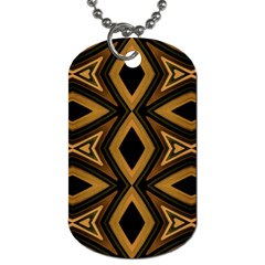 Tribal Diamonds Pattern Brown Colors Abstract Design Dog Tag (two-sided) 