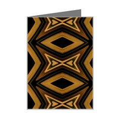 Tribal Diamonds Pattern Brown Colors Abstract Design Mini Greeting Card by dflcprints