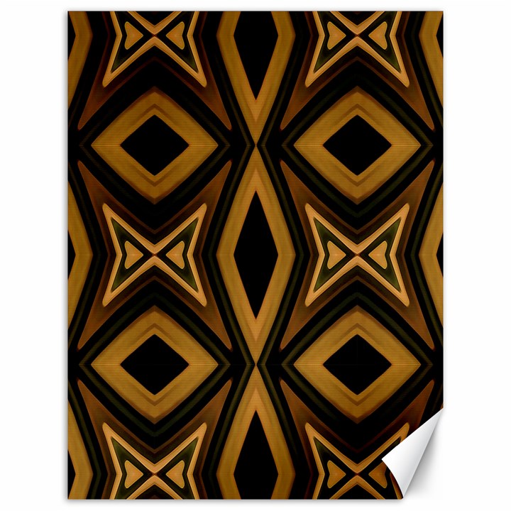 Tribal Diamonds Pattern Brown Colors Abstract Design Canvas 12  x 16  (Unframed)