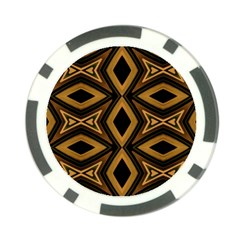 Tribal Diamonds Pattern Brown Colors Abstract Design Poker Chip