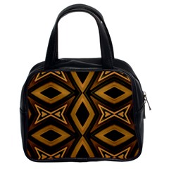 Tribal Diamonds Pattern Brown Colors Abstract Design Classic Handbag (two Sides) by dflcprints