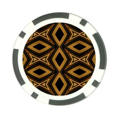 Tribal Diamonds Pattern Brown Colors Abstract Design Poker Chip (10 Pack)