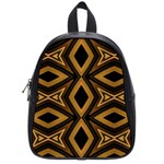 Tribal Diamonds Pattern Brown Colors Abstract Design School Bag (Small) Front