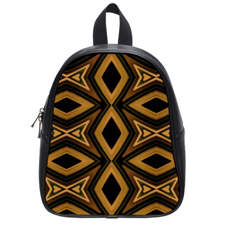 Tribal Diamonds Pattern Brown Colors Abstract Design School Bag (Small)