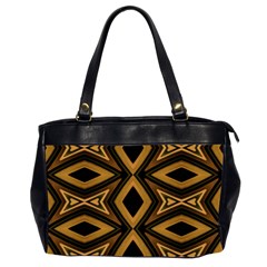 Tribal Diamonds Pattern Brown Colors Abstract Design Oversize Office Handbag (two Sides) by dflcprints