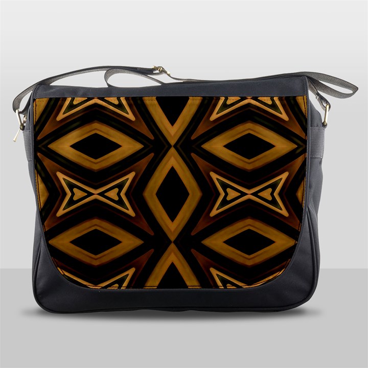 Tribal Diamonds Pattern Brown Colors Abstract Design Messenger Bag