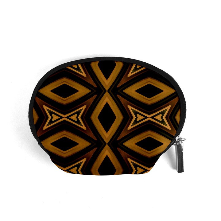 Tribal Diamonds Pattern Brown Colors Abstract Design Accessory Pouch (Small)