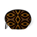 Tribal Diamonds Pattern Brown Colors Abstract Design Accessory Pouch (Small) Back