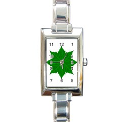 Decorative Ornament Isolated Plants Rectangular Italian Charm Watch