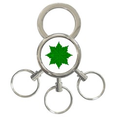 Decorative Ornament Isolated Plants 3-ring Key Chain