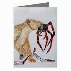 Giant Spider Fights Lion  Greeting Card by creationtruth