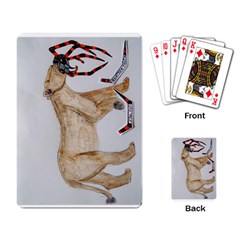 Giant Spider Fights Lion  Playing Cards Single Design by creationtruth