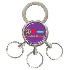 Peace Love & Zeppelin 3-ring Key Chain by SaraThePixelPixie