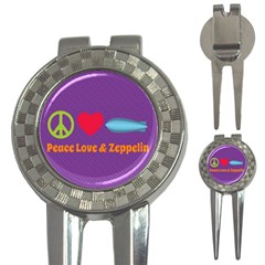 Peace Love & Zeppelin Golf Pitchfork & Ball Marker by SaraThePixelPixie