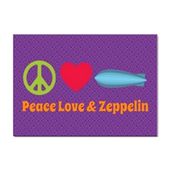 Peace Love & Zeppelin A4 Sticker 100 Pack