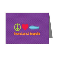 Peace Love & Zeppelin Mini Greeting Card