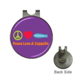 Peace Love & Zeppelin Hat Clip With Golf Ball Marker