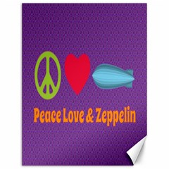 Peace Love & Zeppelin Canvas 12  X 16  (unframed) by SaraThePixelPixie