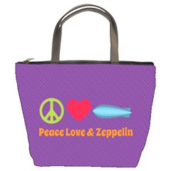 Peace Love & Zeppelin Bucket Handbag