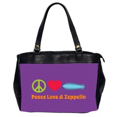 Peace Love & Zeppelin Oversize Office Handbag (two Sides)